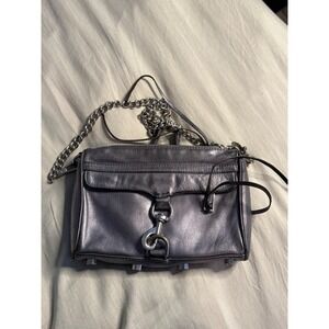 Rebecca Minkoff MAC Crossbody Bag Gunmetal Leather Silver Hardware indie sleeze